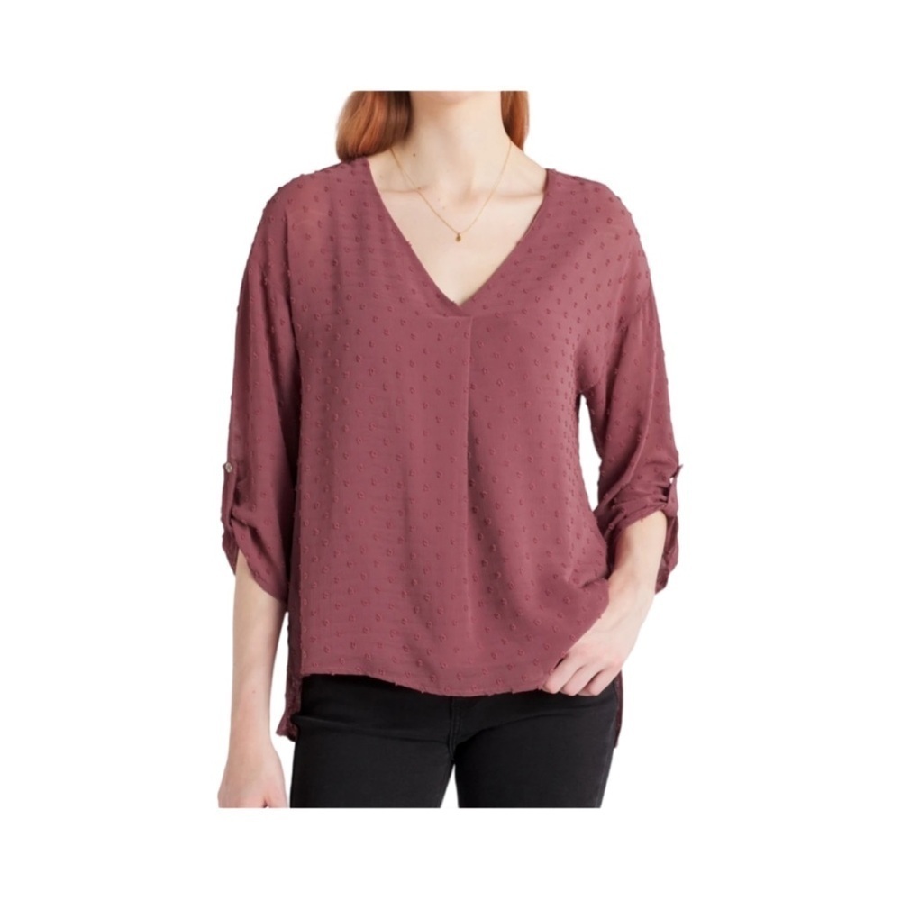Beacon Apparel Magenta Shiloh Clipdot Blouse Size M